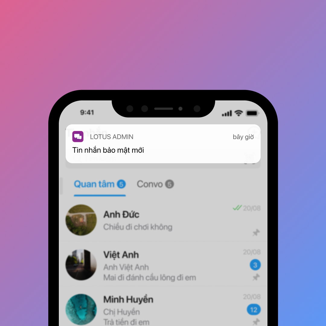 Mã OTP do Lotus Chat gửi
